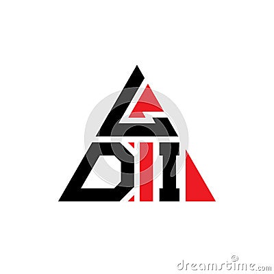 LDI triangle letter logo design with triangle shape. LDI triangle logo design monogram. LDI triangle vector logo template with red Vector Illustration