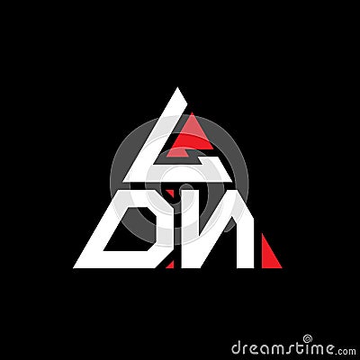 LDN triangle letter logo design with triangle shape. LDN triangle logo design monogram. LDN triangle vector logo template with red Vector Illustration