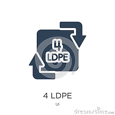 4 ldpe icon in trendy design style. 4 ldpe icon isolated on white background. 4 ldpe vector icon simple and modern flat symbol for Vector Illustration