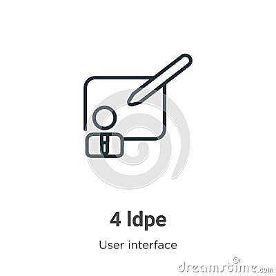 4 ldpe outline vector icon. Thin line black 4 ldpe icon, flat vector simple element illustration from editable user interface Vector Illustration