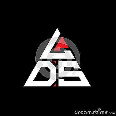 LDS triangle letter logo design with triangle shape. LDS triangle logo design monogram. LDS triangle vector logo template with red Vector Illustration