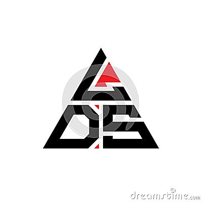LDS triangle letter logo design with triangle shape. LDS triangle logo design monogram. LDS triangle vector logo template with red Vector Illustration