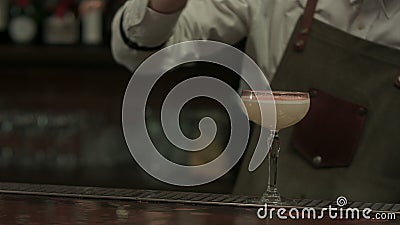 Le barman expert verse a préparé en cocktail de dispositif trembleur à un verre et l'a mis sur la serviette à la boîte de nuit banque de vidéos Le barman expert verse a préparé en cocktail de dispositif trembleur à un verre et l'a mis sur la serviette à la boîte de nuit banque de vidéos