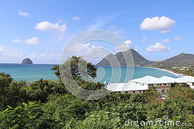 Le Diamant Panoramic View Martinique Island French West Indies Stock Photo
