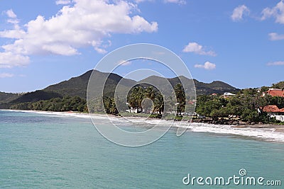 Le Diamant Panoramic View Martinique Island French West Indies Stock Photo