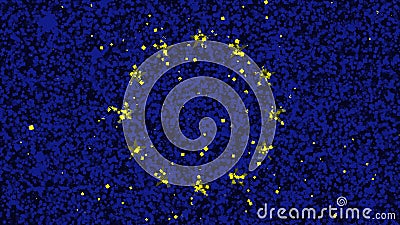 Le drapeau de l'Union européenne apparaissent des feux d'artifice Le drapeau de l'Union européenne apparaissent des feux d'artifice