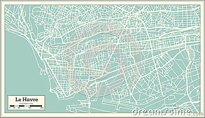 Le Havre France City Map in Retro Style. Stock Photo