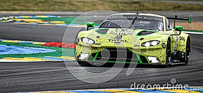 Le Mans / France - June 15-16 2019: 24 hours of Le Mans, Aston Martin RacingTeam, Aston Martin Vantage AMR GTEPro, Race of the 24 Editorial Stock Photo