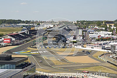 LE MANS - FRANCE, JUNE 17, 2017: Racetrack of a 24 hours at Le Mans circuit Editorial Stock Photo