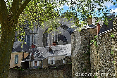 Le Mans France - may 2 2023 : picturesque old city Editorial Stock Photo