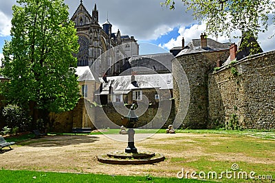 Le Mans France - may 2 2023 : picturesque old city Editorial Stock Photo