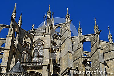 Le Mans France - may 2 2023 : picturesque old city Editorial Stock Photo