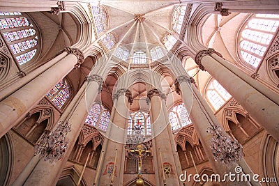 Le Mans St-Julien Cathedral Choir Vaults Stock Photo