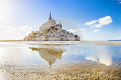 Le Mont Saint-Michel tidal island in Normandy, France Stock Photo