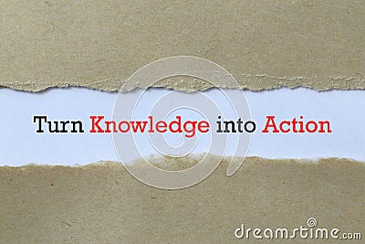 Turn knowledge into action Stock Photo