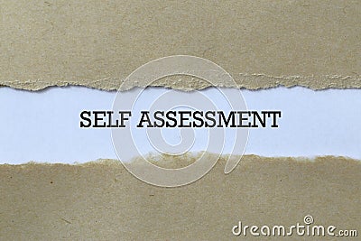 Self assessment on paper Stock Photo