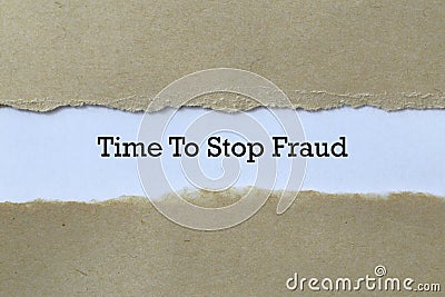 Time to stop fraud on paper Stock Photo