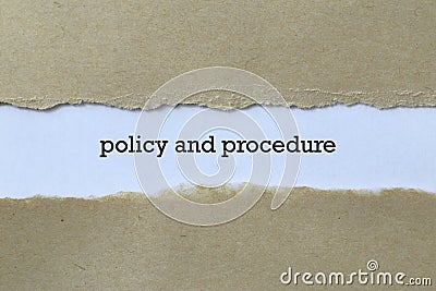 Policy and procedure on white paper Stock Photo