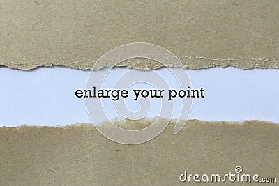 Enlarge your point word on paper Stock Photo