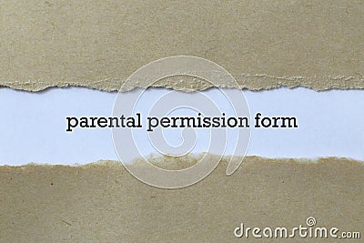 Parental permission form word on paper Stock Photo