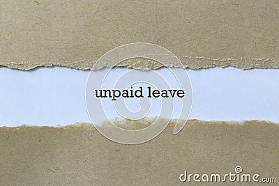 Unpaid leave on white paper Stock Photo