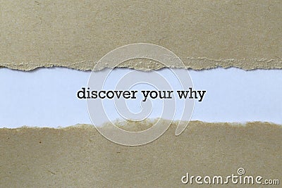 Discover your why on white paper Stock Photo
