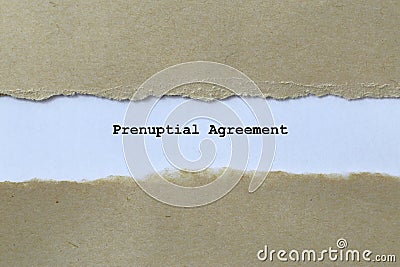 prenuptial agreement on paper Stock Photo