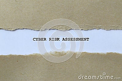 cyber risk assessment on white paper Stock Photo