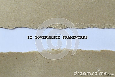 it governance frameworks on white paper Stock Photo