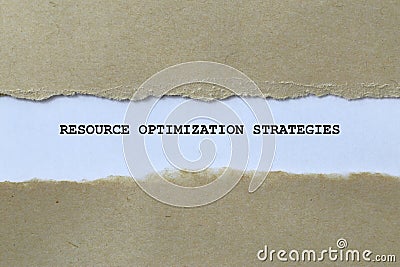 resource optimization strategies on white paper Stock Photo