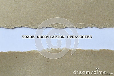 trade negotiation strategies on white paper Stock Photo