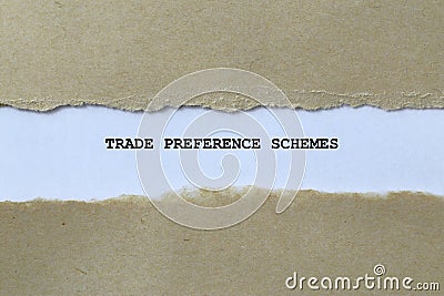 trade preference schemes on white paper Stock Photo