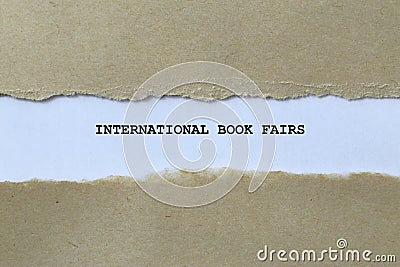 international book fairs on white paper Stock Photo