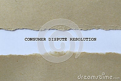 consumer dispute resolution on white paper Stock Photo