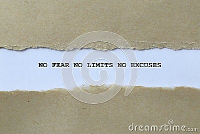 no fear no limits no excuses on white paper Stock Photo