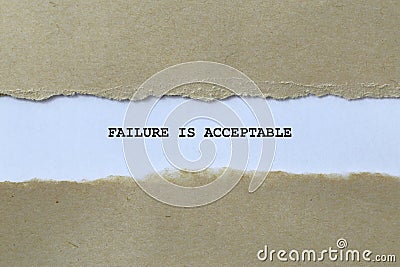failure is acceptable on white paper Stock Photo