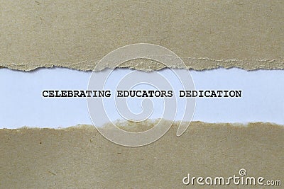 celebrating educators dedication on white paper Stock Photo