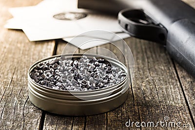 Lead airgun pellets. Stock Photo