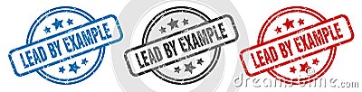 lead by example stamp. lead by example round isolated sign. Vector Illustration