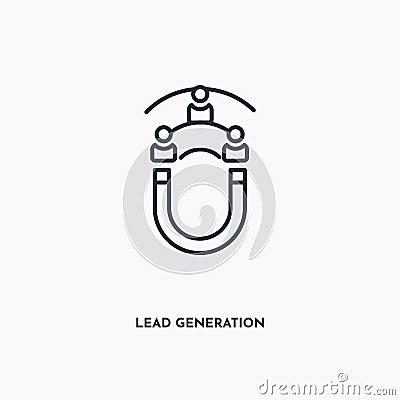 Lead Generation outline icon. Simple linear element illustration. Isolated line Lead Generation icon on white background. Thin Vector Illustration