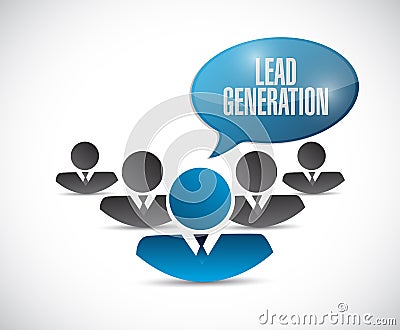 Lead generation people sign illustration Cartoon Illustration