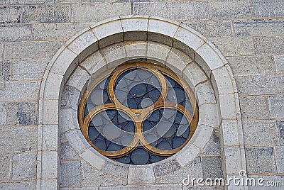 Lead Glass Church Window Detail Stock Photo