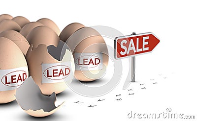 Lead nurturing and qualified sale. Marketing concept Cartoon Illustration