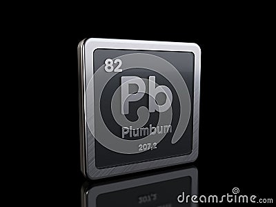Lead Pb, element symbol from periodic table series Stock Photo
