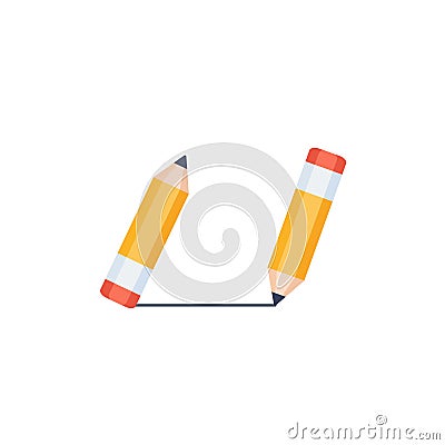 Lead pencil drawing and erasing line isolated on white background Vector Illustration