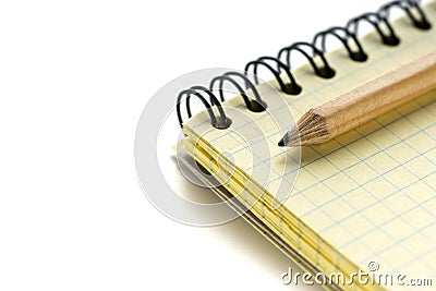 Lead pencil and notebook Stock Photo