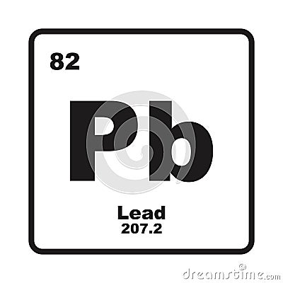 Lead or Plumbum element icon Vector Illustration