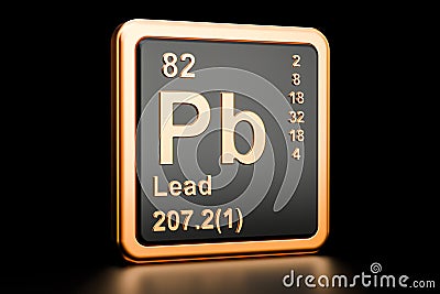 Lead plumbum Pb chemical element. 3D rendering Stock Photo