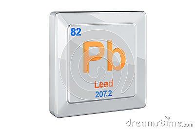 Lead plumbum Pb, chemical element sign. 3D rendering Stock Photo