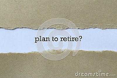 Plan to retire on paper Stock Photo